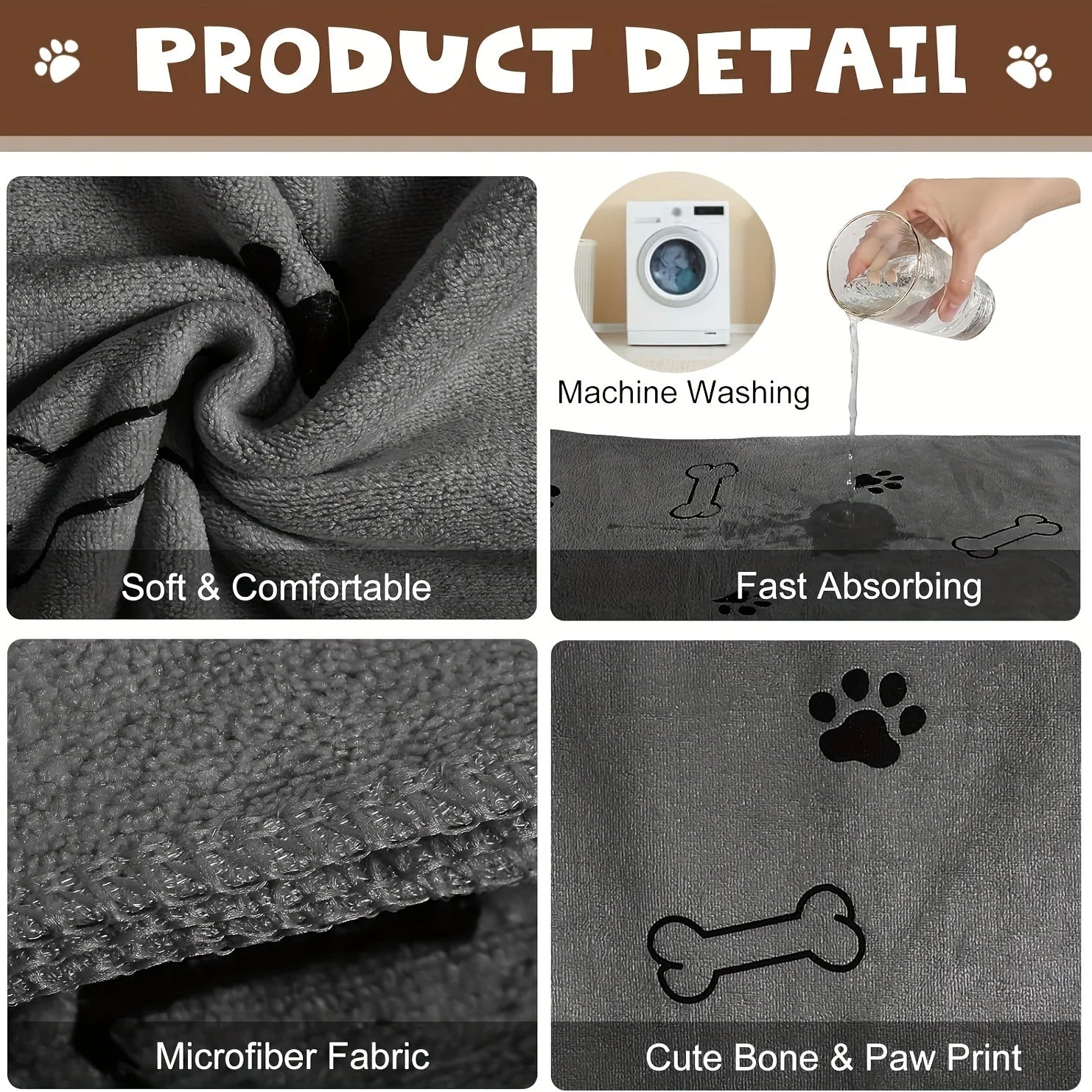 Pet Towel, Puppy Microfiber Quick-drying